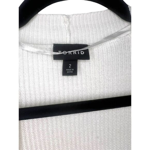 Torrid Open Front Cream Cardigan Sweater Women’s 2X - Picture 5 of 7